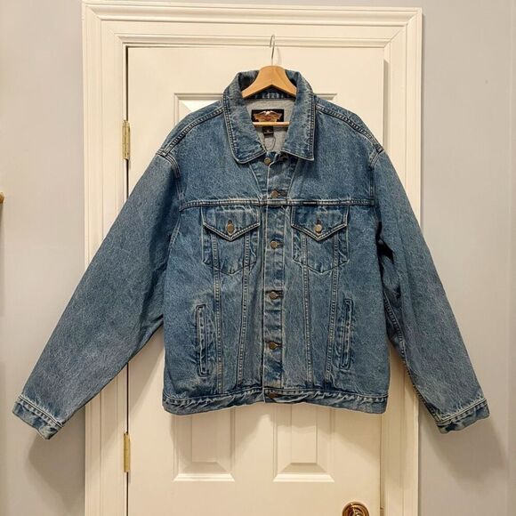 VTG Harley Davidson Motorcycles Denim Jacket Size XL - Picture 2 of 6